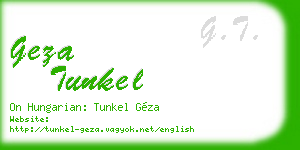 geza tunkel business card